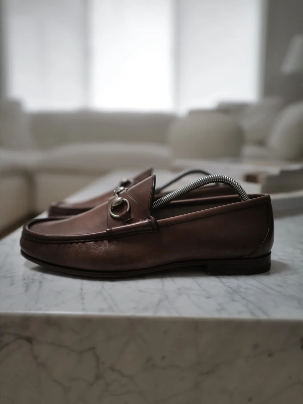 Gucci Classic Men's Brown Leather Horsebit Loafers 9